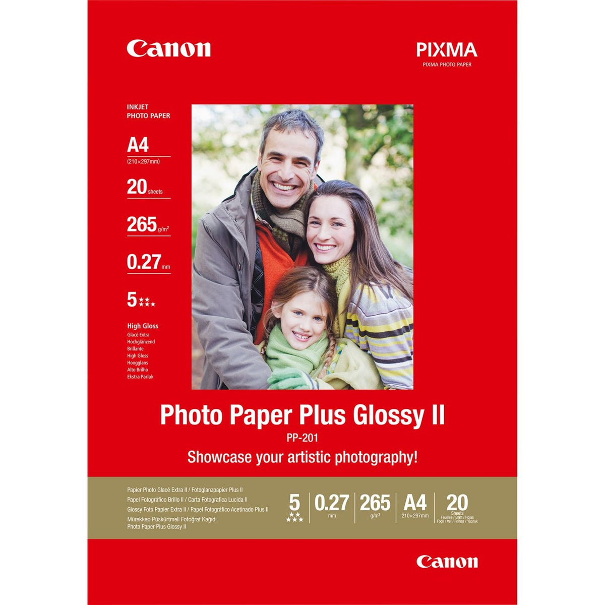 Papel fotografico canon 2311b019 brillo ii plus pp - 201 a4 -  20 hojas