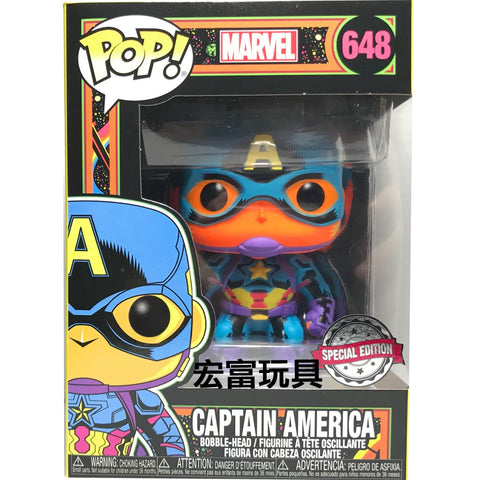 Funko pop marvel black light capitan america multicolor 48845