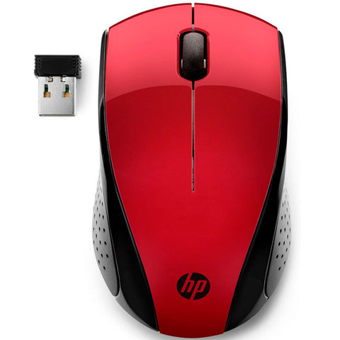 Mouse raton hp optico wireless inalambrico 220 rojo