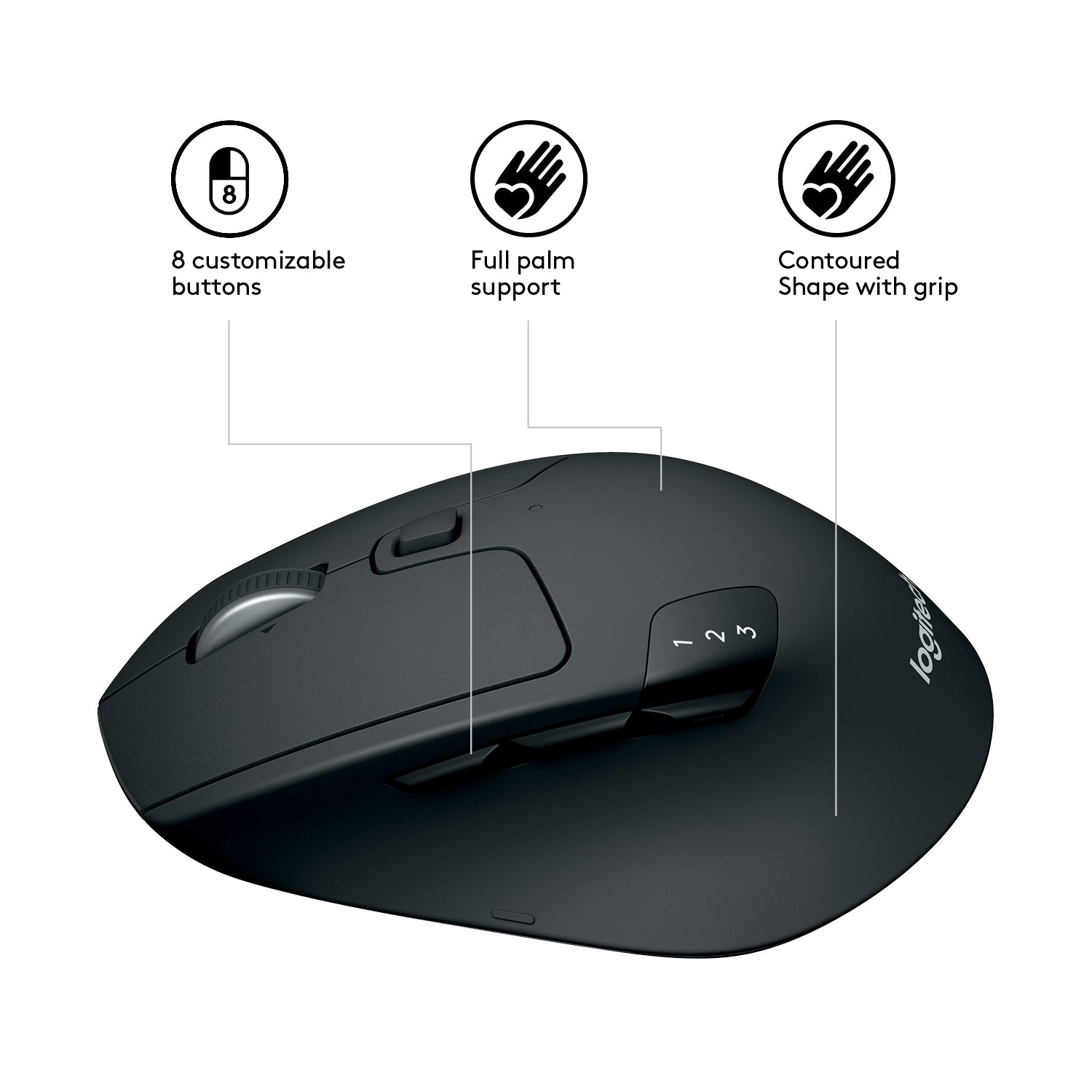 Mouse raton logitech m720 optico wireless y bluetooth inalambrico  triathlon