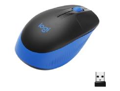 Mouse raton logitech m190 full size optico wireless inalambrico azul