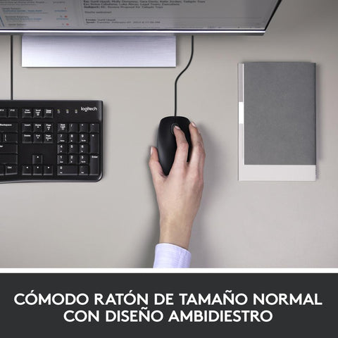 Combo teclado y raton logitech mk120 optico usb 2.0 negro