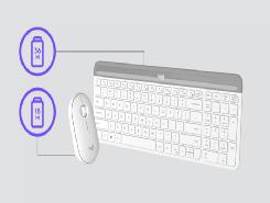 Teclado + mouse logitech mk470 wireless inalambrico blanco