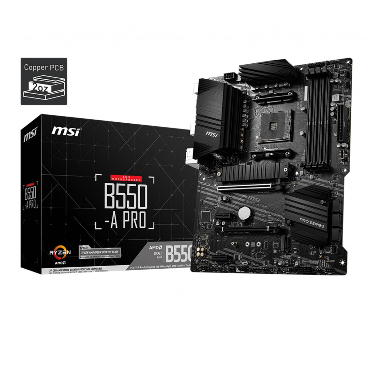 Placa base msi amd b550 - a pro am4 - atx - ddr4 x4 -  max 128gb - 3200 mhz - hdmi - display port