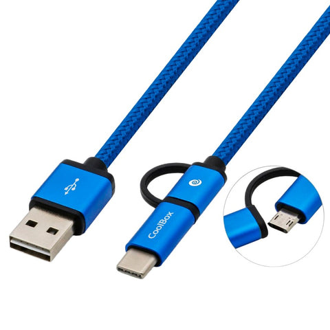 Cable multi usb 2.0 coolbox carga mas datos micro usb usb tipo c usb tipo a 1m