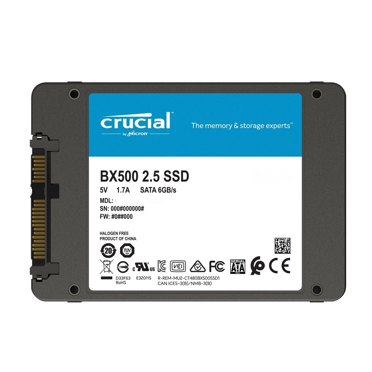 Disco duro interno ssd crucial bx500 240gb 2.5pulgadas 3d nand sata 6gb - s