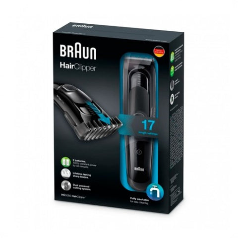 Cortapelos braun hc5050 negro 17 ajustes -  50 min autonomia -  lavable -  funda