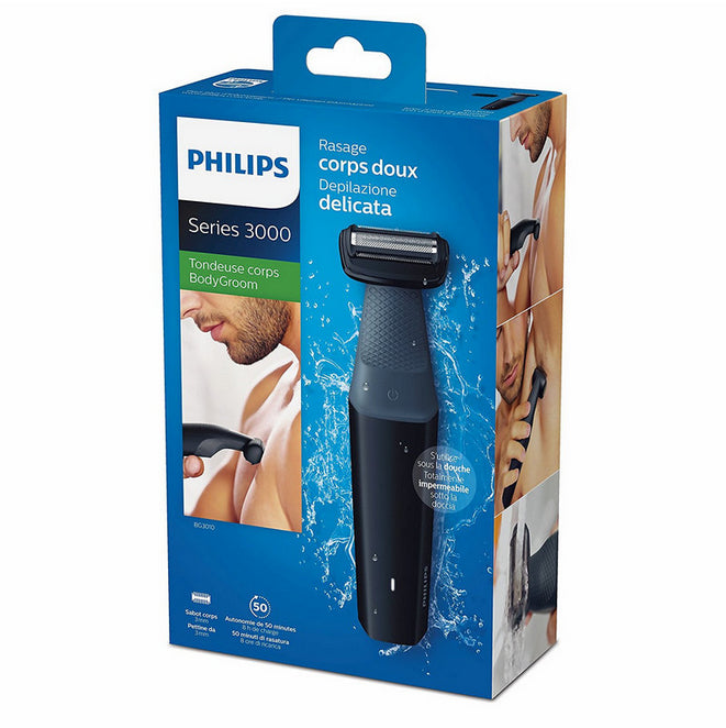 Afeitadora corporal philips bodygroom 3000 1 peine guia -  3mm -  recorta -  afeita -  lavable -  ducha