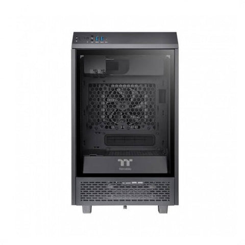 Torre m - itx thermaltake tower 100 negra - 3xcristal templado - negro