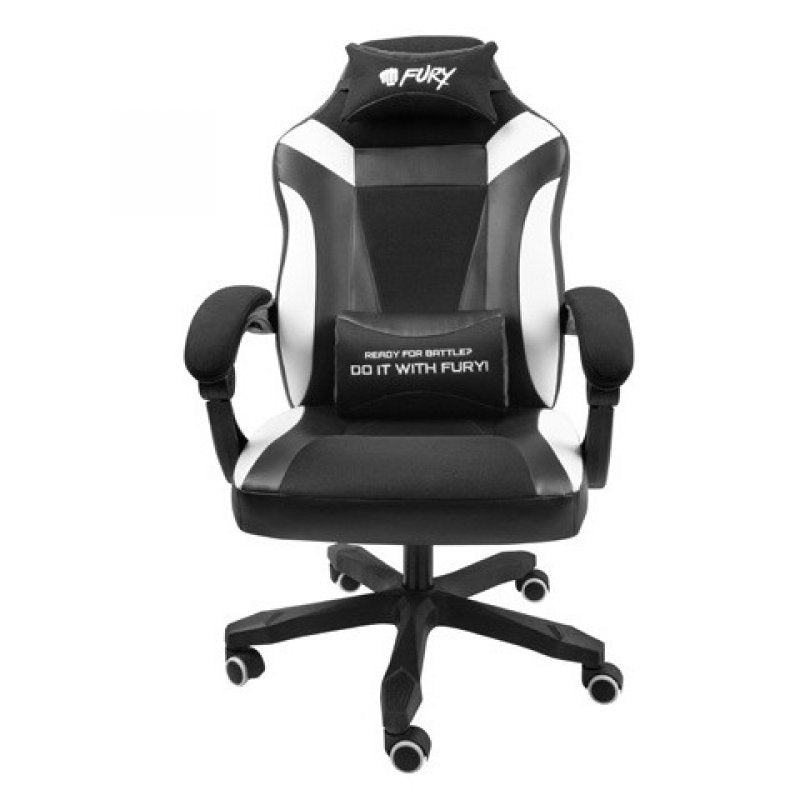 Silla gaming fury avenger m+ negra - blanca