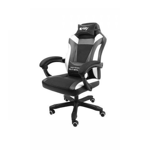 Silla gaming fury avenger m+ negra - blanca