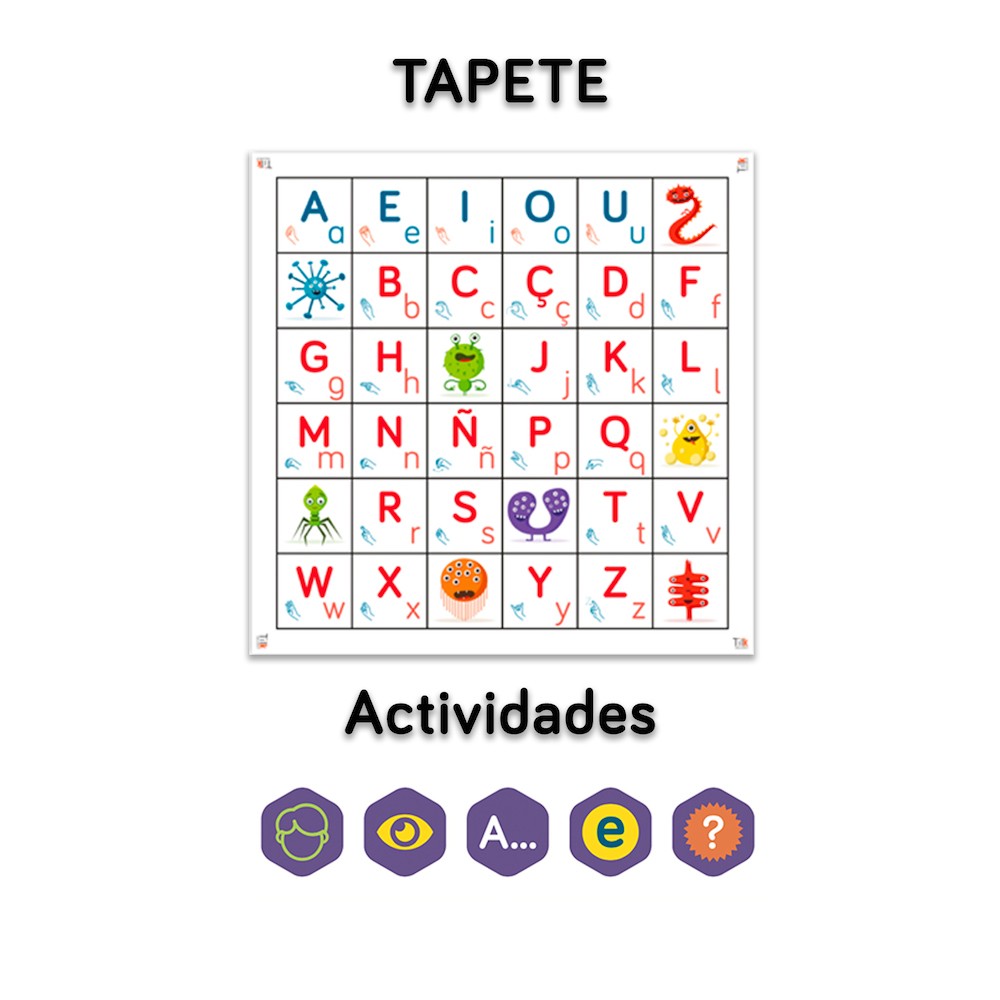 Tapete blanco tilk bee - bot + fichas + tarjetas para tapete infantil