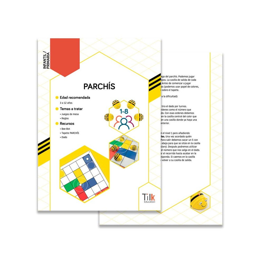 Tapete de parchis + escaleras tilk para robots