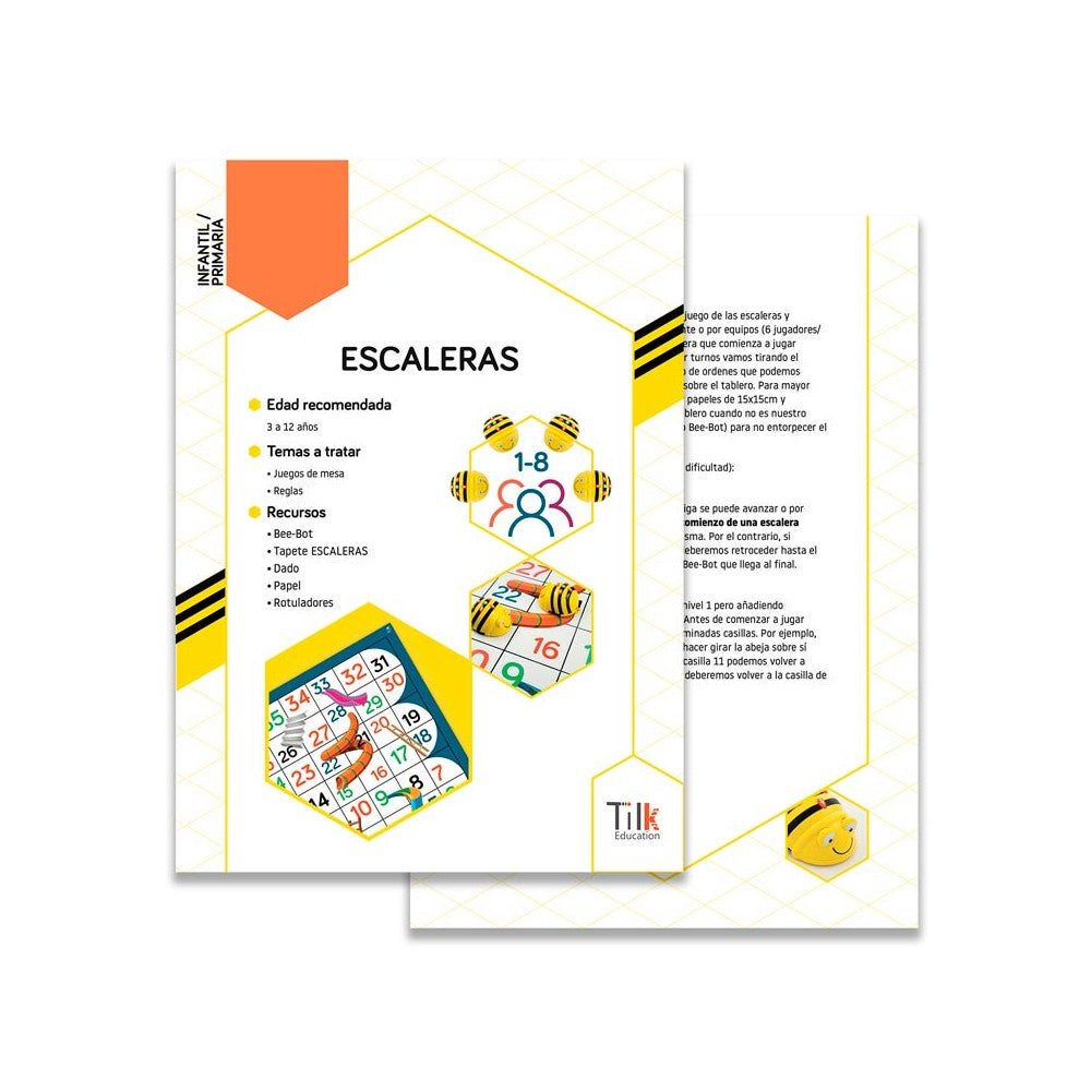 Tapete de parchis + escaleras tilk para robots