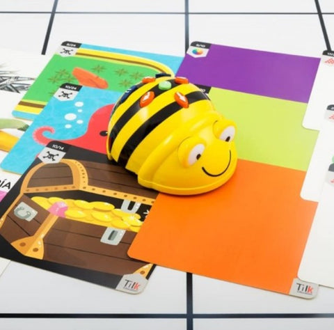 Tapete blanco bee - bot + tarjetas para tapete infantil