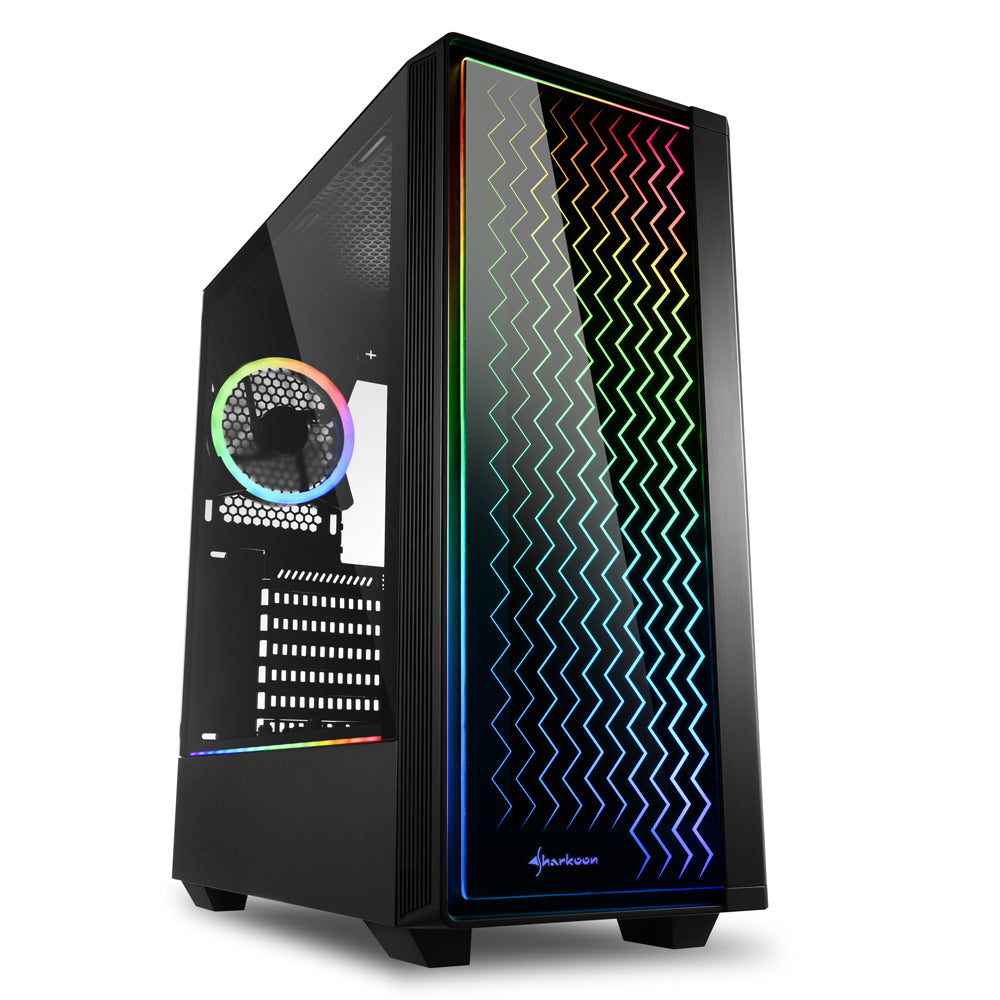 Caja sharkoon lit 200 atx 2 x usb 3.0 rgb sin fuente negro