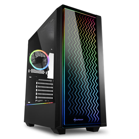 Caja sharkoon lit 200 atx 2 x usb 3.0 rgb sin fuente negro