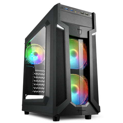 Caja atx sharkoon vg6 - w rgb 2xusb3.0 sin fuente