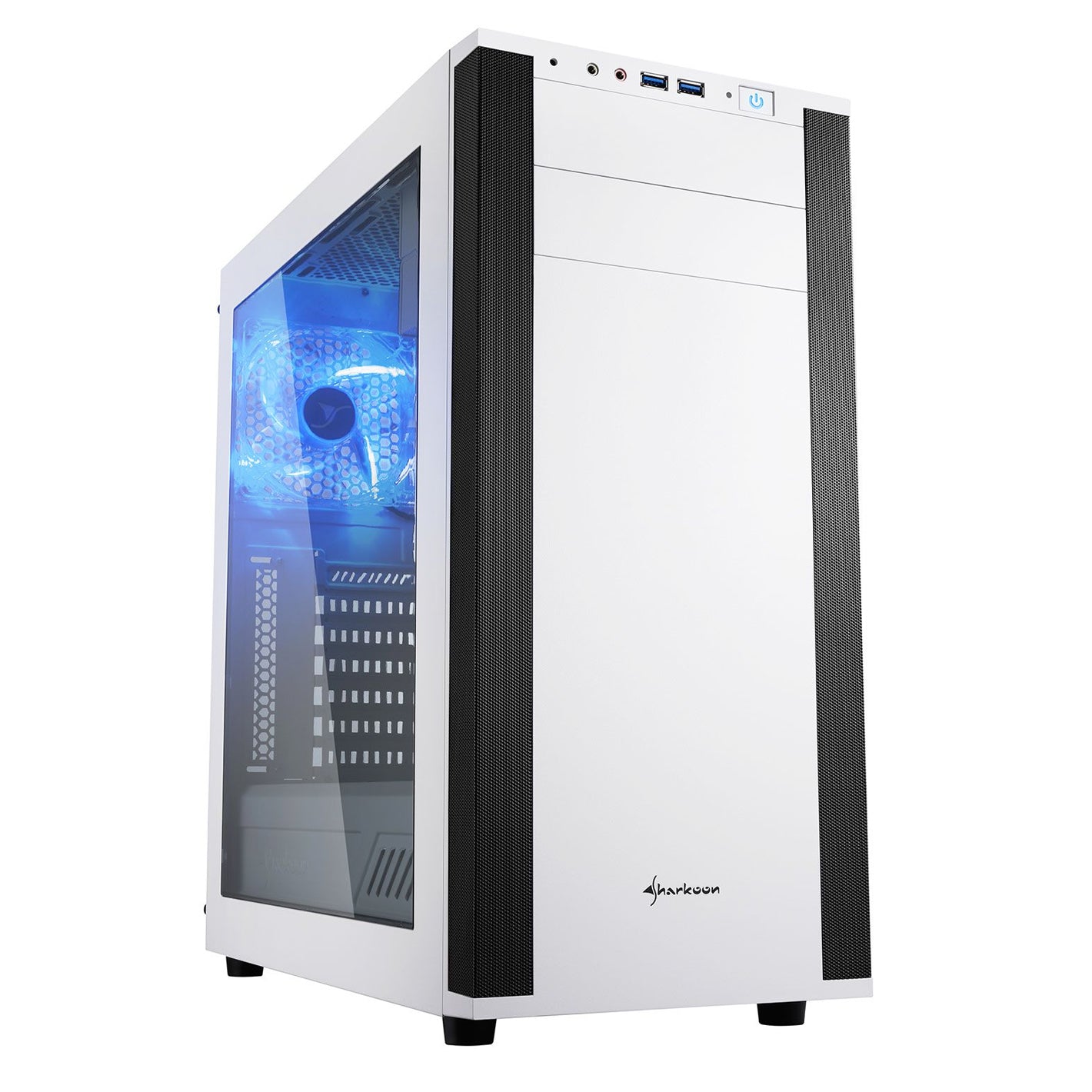 Caja sharkoon m25 - w atx 2xusb3.0 sin fuente blanco