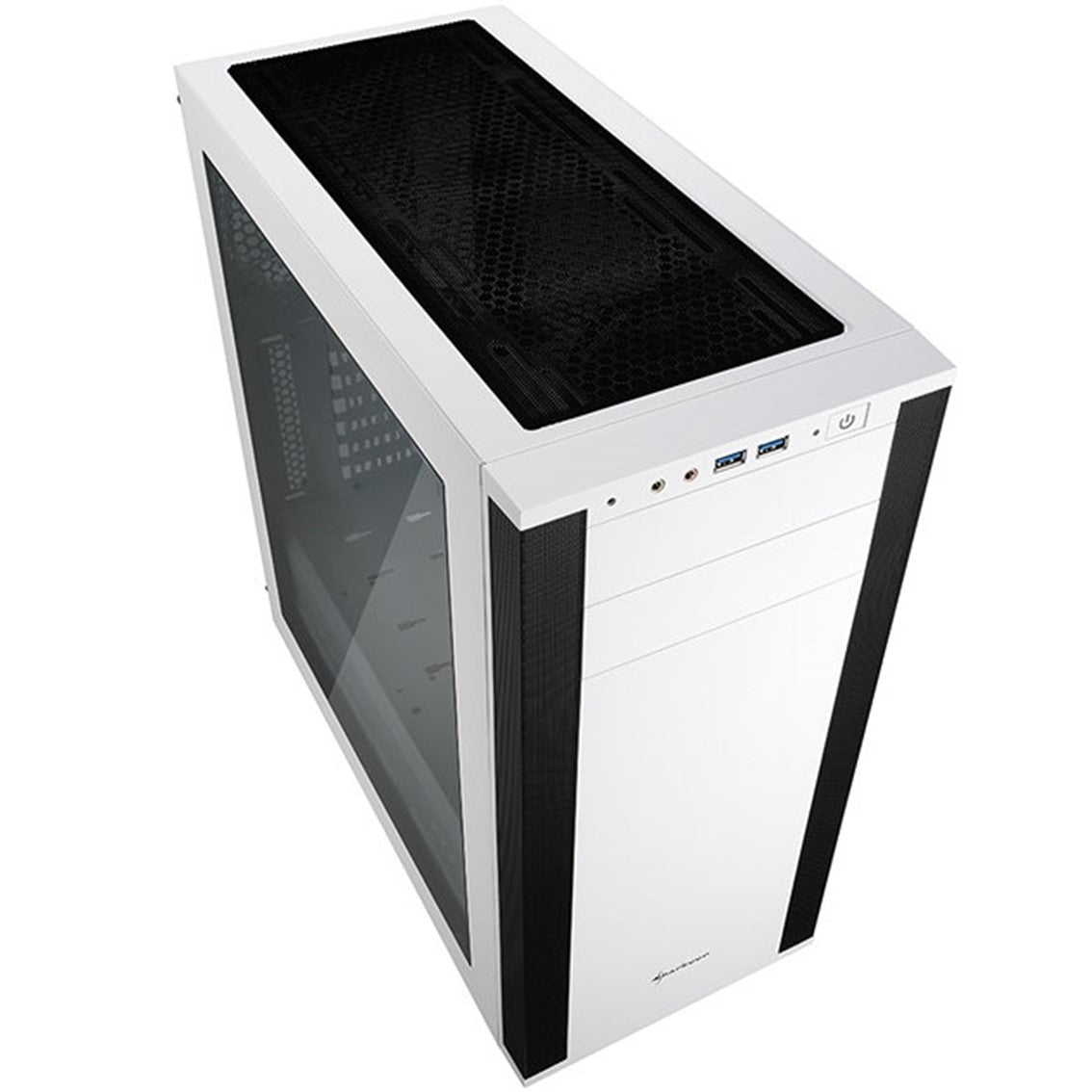 Caja sharkoon m25 - w atx 2xusb3.0 sin fuente blanco