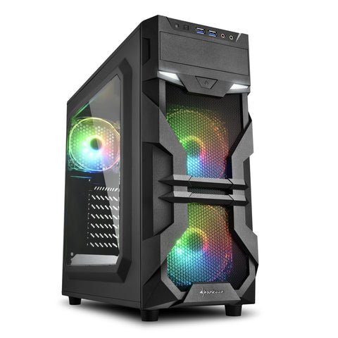 Caja sharkoon vg7 - w atx 2 x usb 3.0 sin fuente rgb