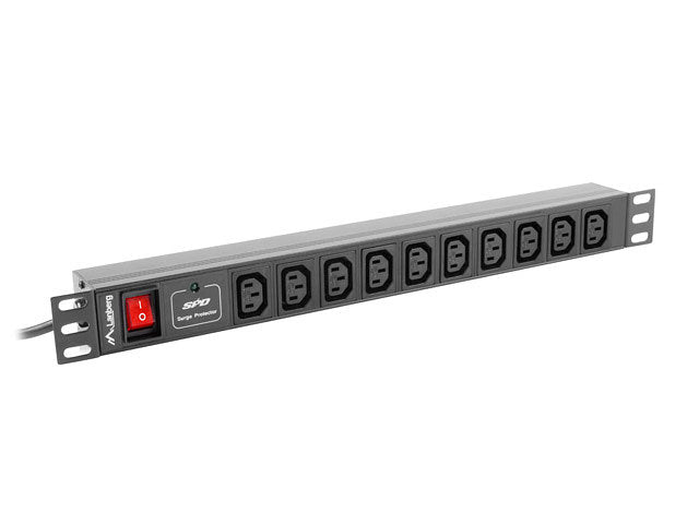 Regleta lanberg 1u 10a rack 19 10x socket negro 2m