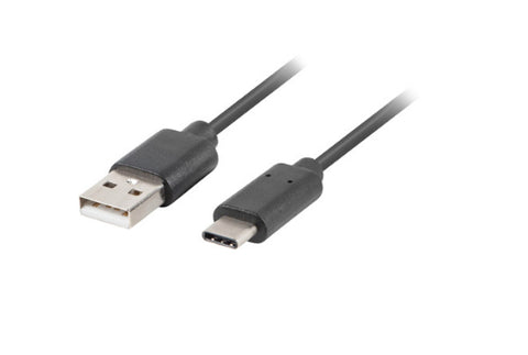 Cable usb lanberg 2.0 macho -  usb tipo c macho quick charge 3.0 0.5m negro