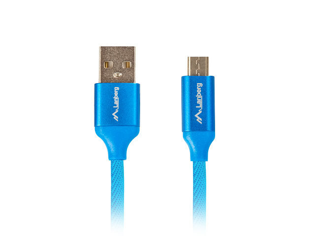 Cable usb lanberg 2.0 macho - micro usb macho quick charge 3.0 1.8m azul