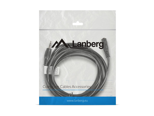 Cable estereo lanberg jack 3.5 mm macho - jack 3.5mm hembra 3m negro