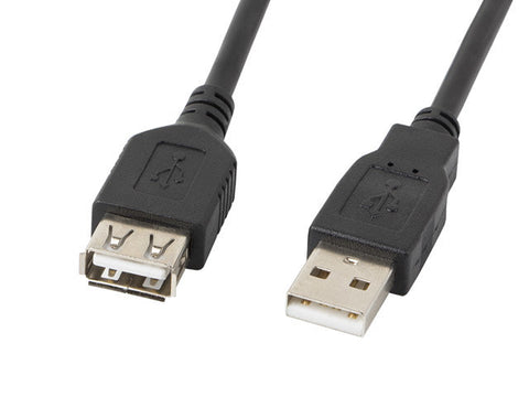 Cable alargador lanberg usb 2.0 macho hembra 5m negro