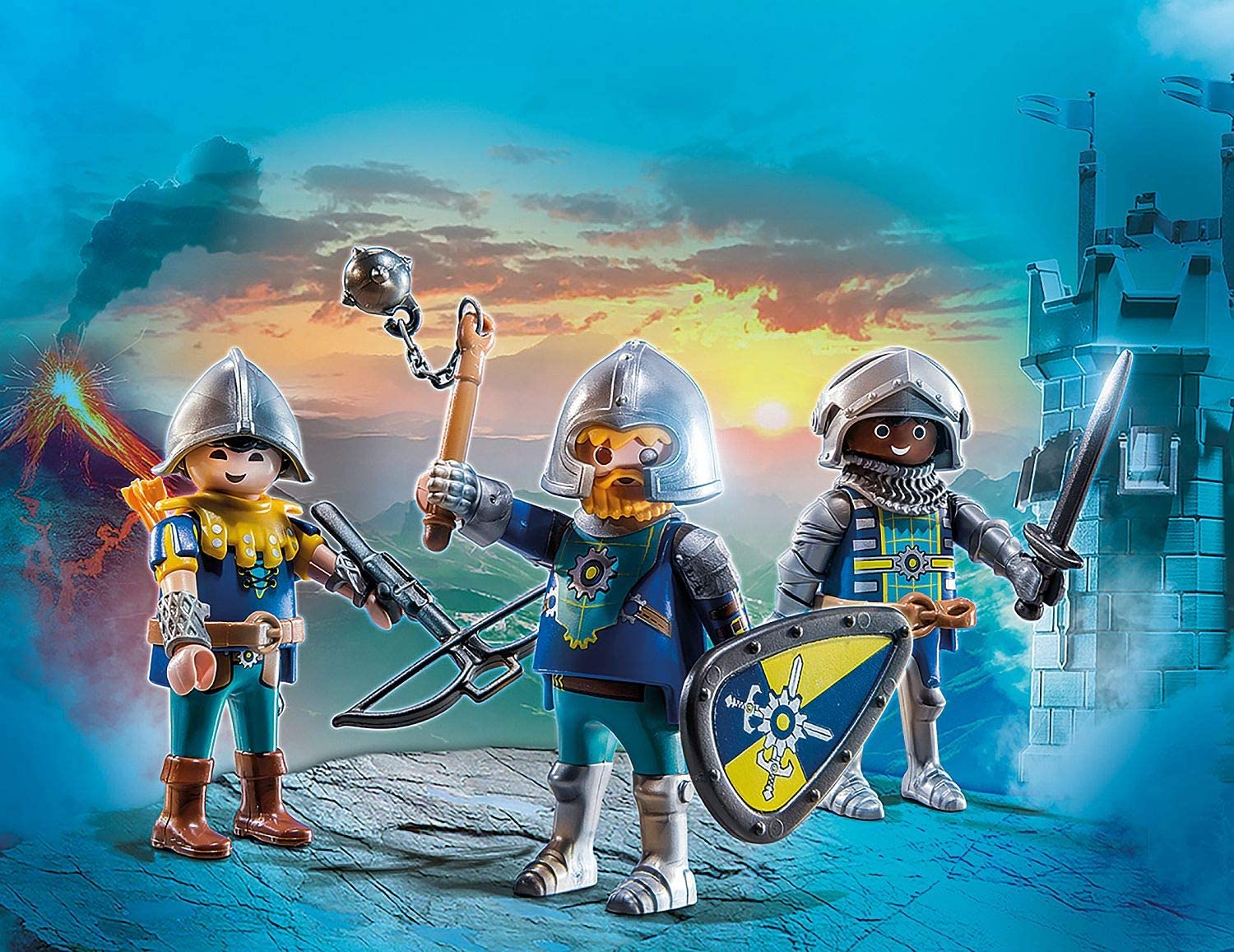 Playmobil set de 3 caballeros de novelmore