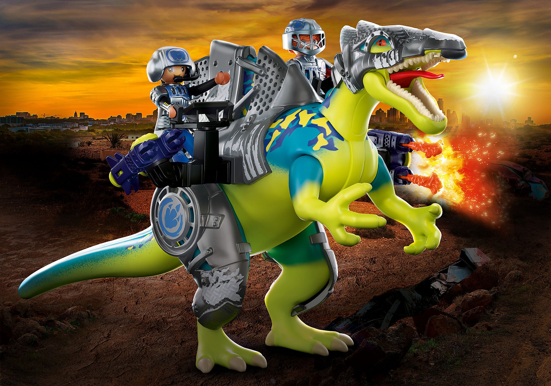 Playmobil spinosaurus: doble poder de defensa