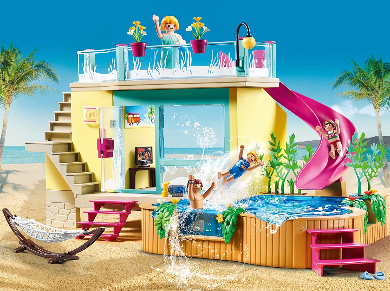 Playmobil bungalo con piscina