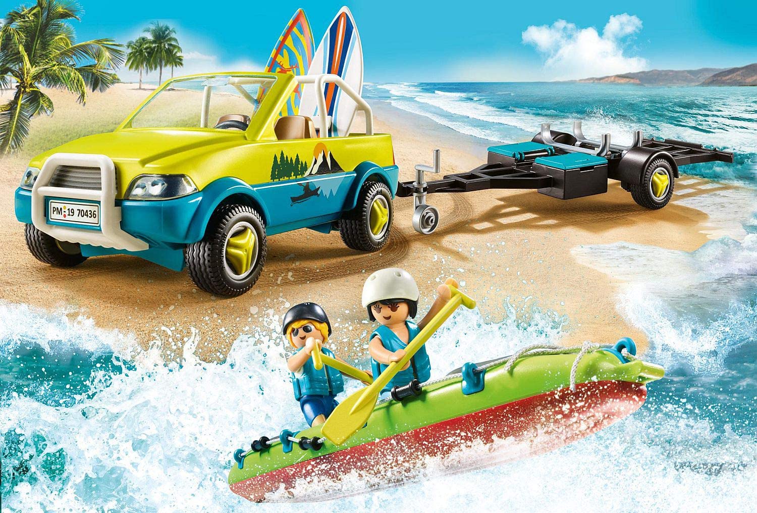 Playmobil coche de playa con canoa