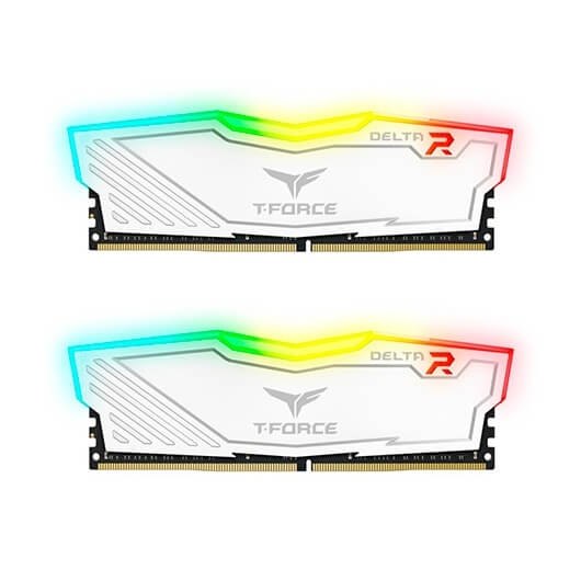 Memoria ram  ddr4 16gb 2x8gb 3200mhz teamgroup delta blanco -  t - force rgb - cl 16 - 1.35v tf4d416g3200hc16fdc01