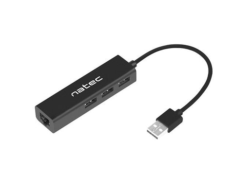 Adaptador natec dragonfly usb 2.0 a rj45 gigabit con 3xusb 2.0