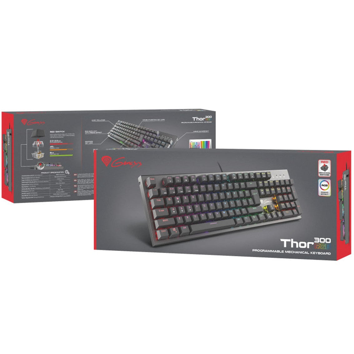 Teclado gaming genesis thor 300 red swicth rgb