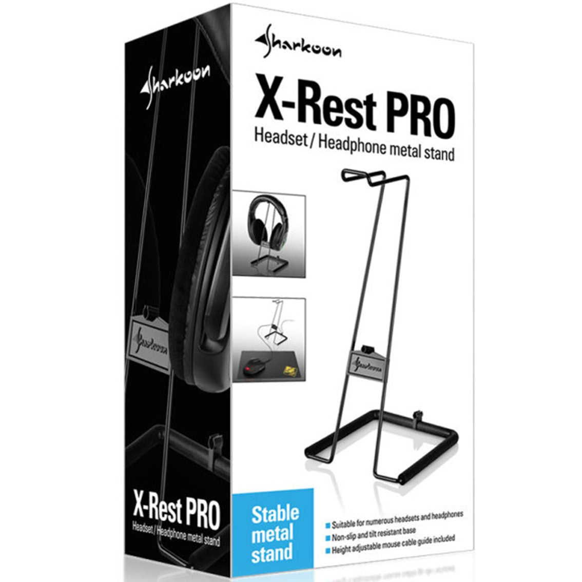 Soporte auriculares sharkoon x - rest pro metalico negro