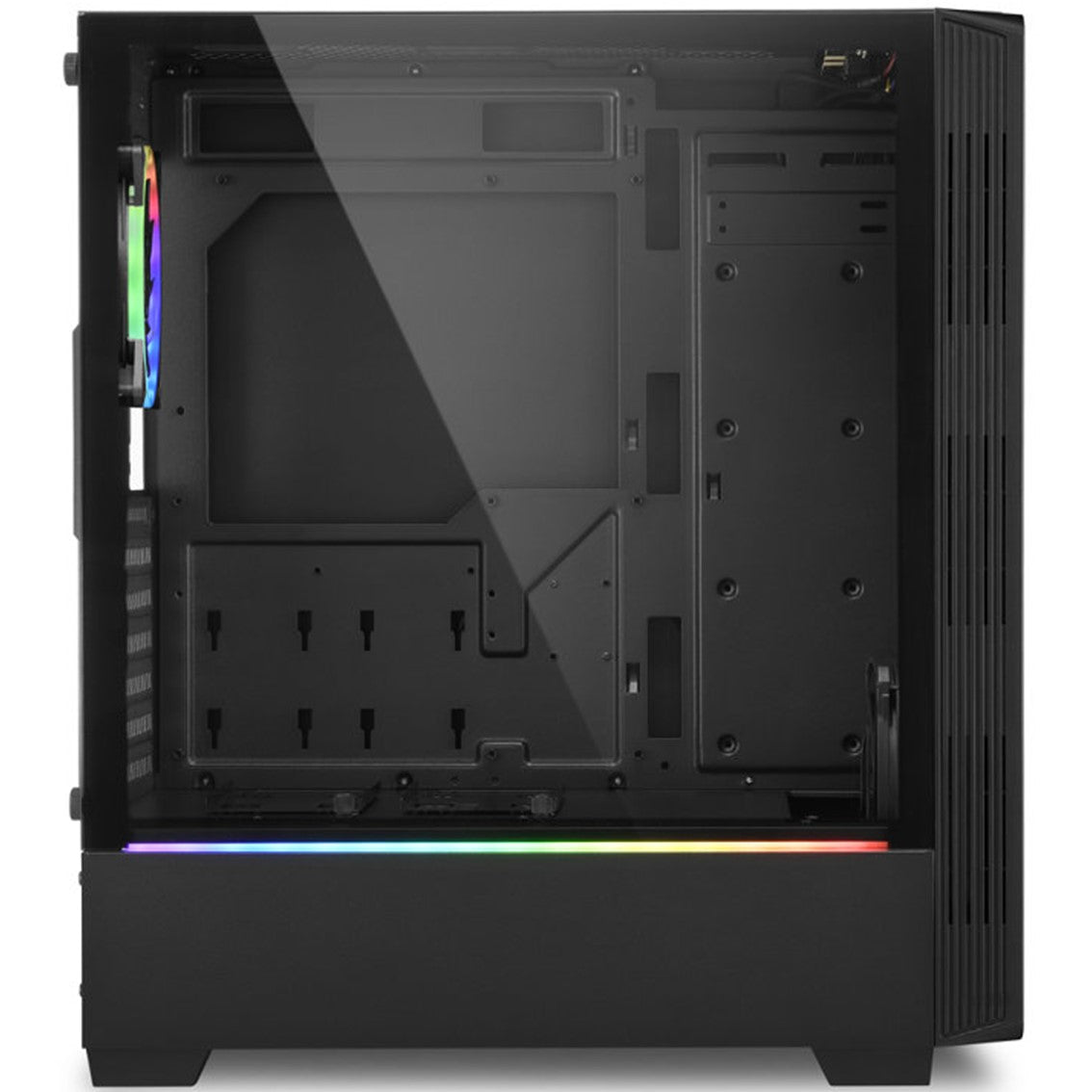 Caja sharkoon lit 100 atx 2 x usb 3.0 rgb sin fuente negro