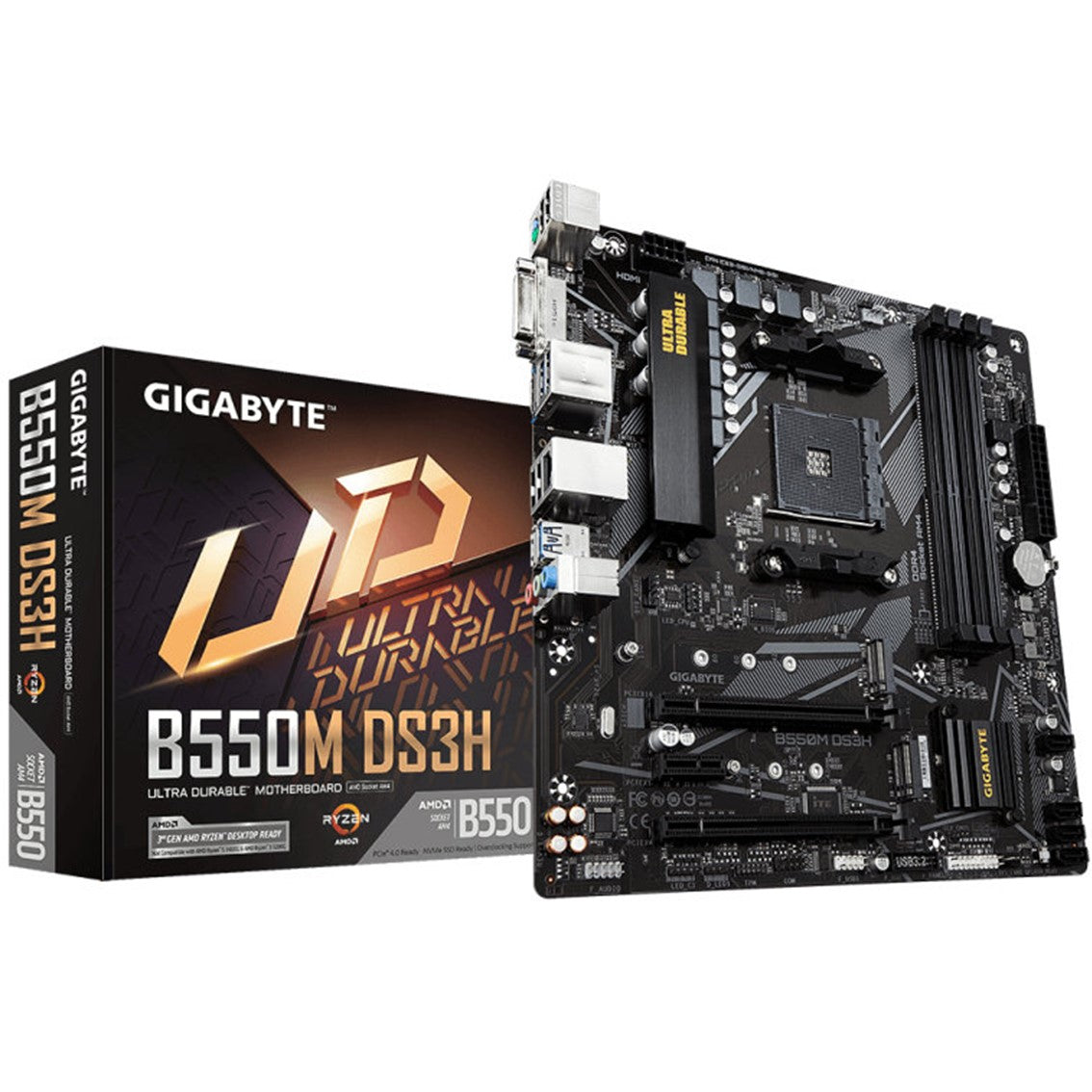 Placa base gigabyte b550m ds3h am4 m - atx -  4x ddr4 -  4x sata3 -  4x usb 3.2 -  4x usb 2.0 gab55mdsh - 00 - g