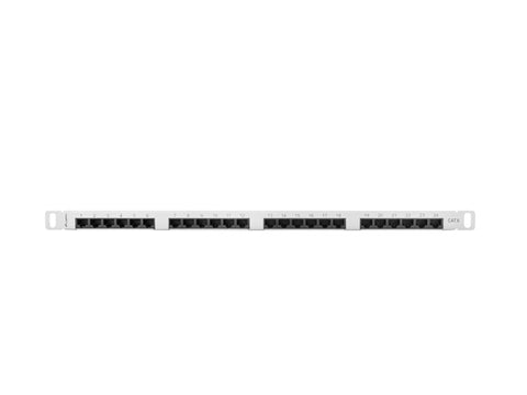 Patch panel lanberg cat.6 utp 24 puertos 0.5u rack 19 gris