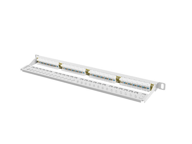 Patch panel lanberg cat.6 utp 24 puertos 0.5u rack 19 gris