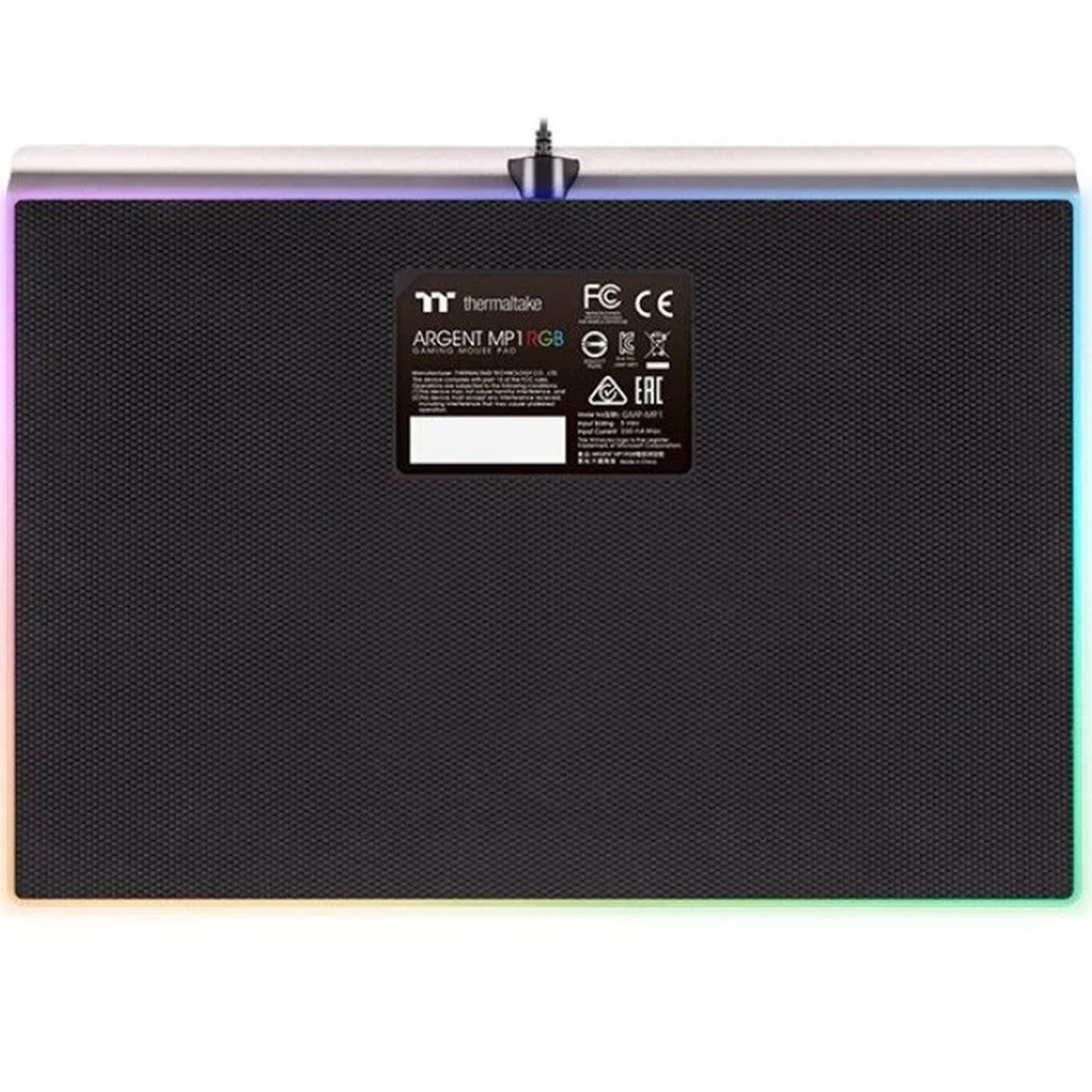 Alfombrilla thermaltake argent mp1 rgb antideslizante -  35.9cm ancho -  25.4cm largo -