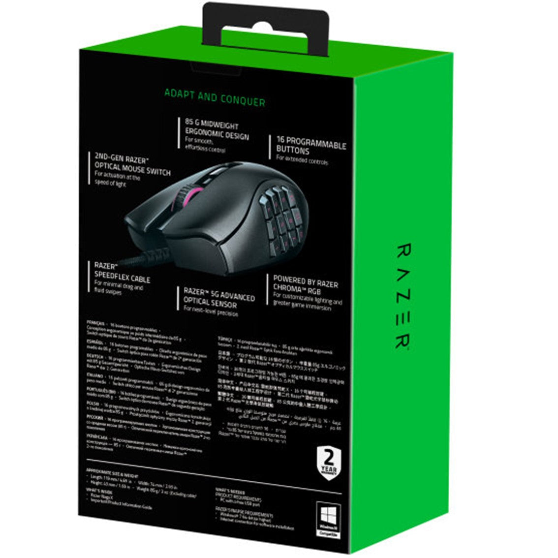 Raton gaming razer naga x mmo 18000dpi negro