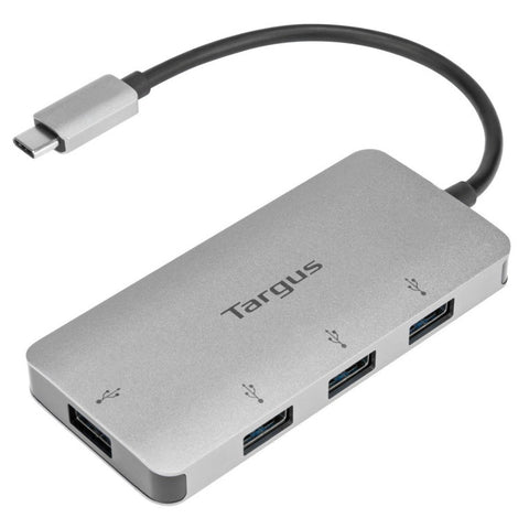 Adaptador targus usb - c a 4xusb 3.0 plata