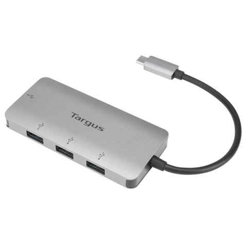 Adaptador targus usb - c a 4xusb 3.0 plata