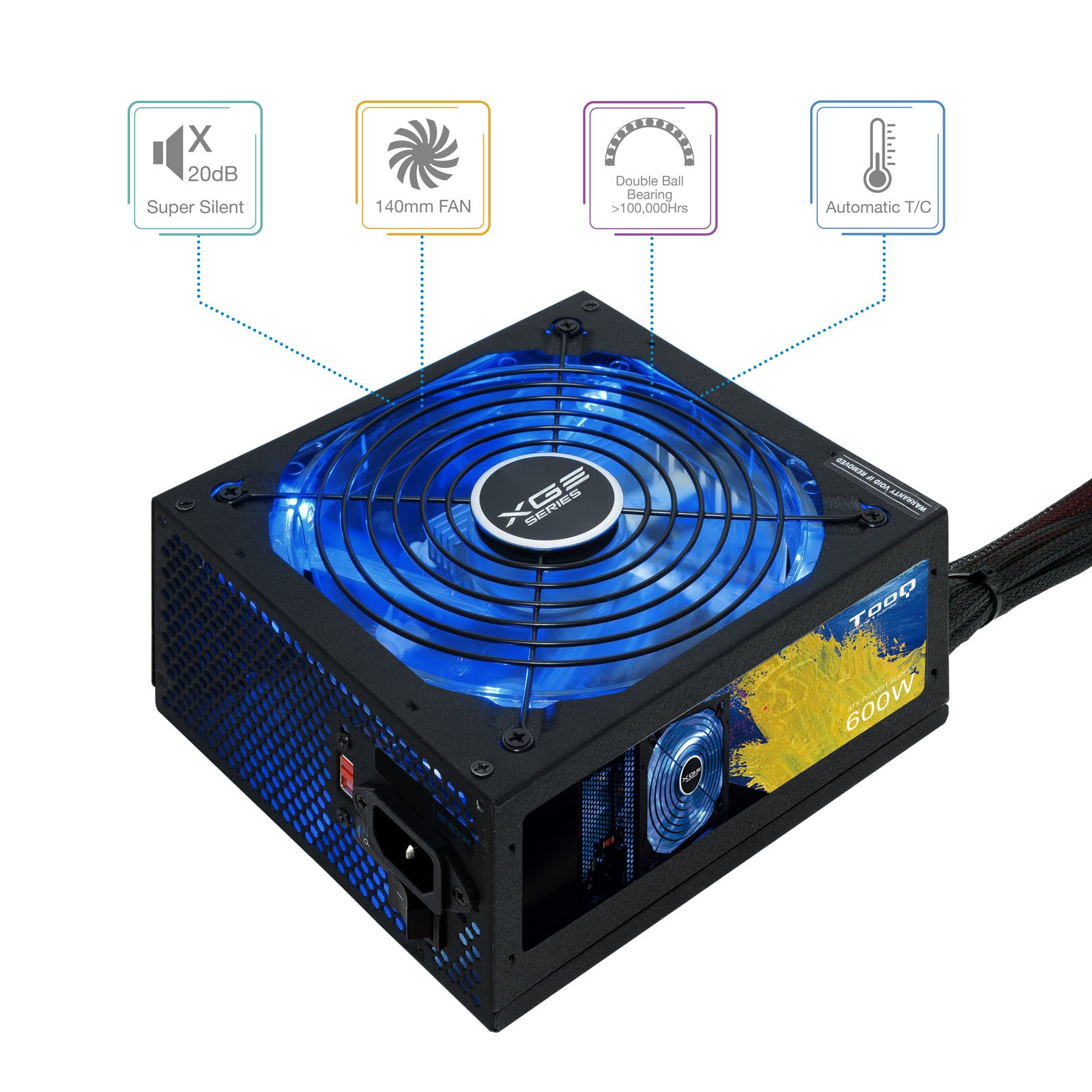 Fuente de alimentacion tooq tqxgeii - 600sap 600w 80+ bronze gaming