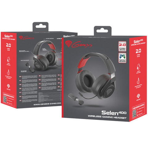 Auriculares gaming genesis selen 400 microfono inalambrico negro