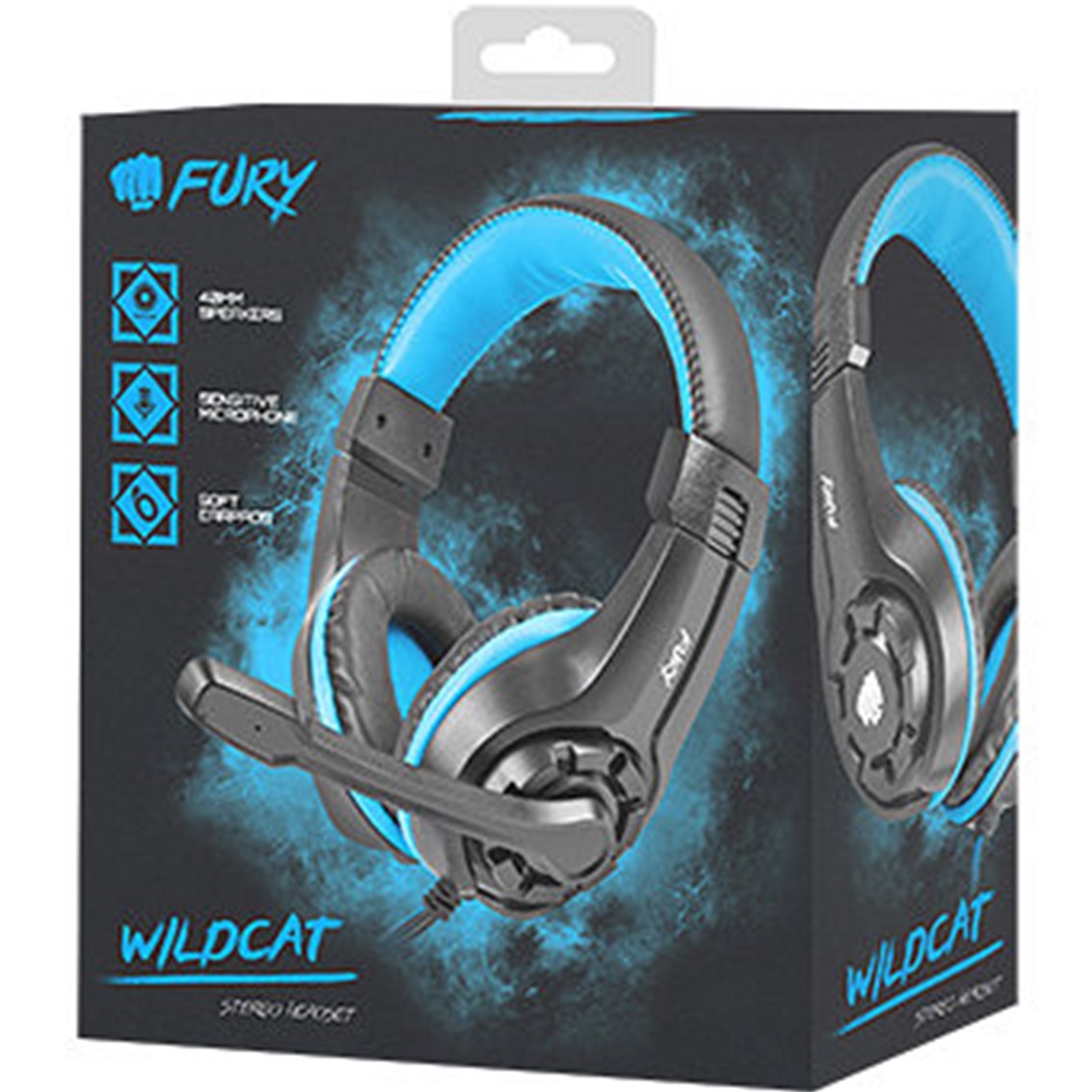 Auriculares gaming fury wildcat negro - azul