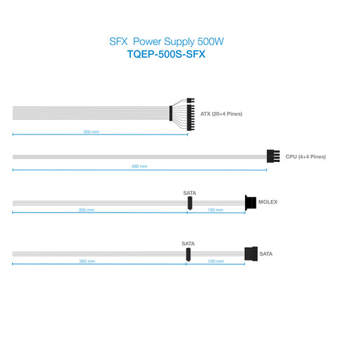 Fuente alimentacion tooq ep - ii sfx matx tqep - 500s - sfx 500w